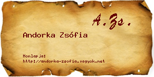 Andorka Zsófia névjegykártya