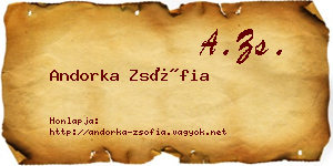 Andorka Zsófia névjegykártya