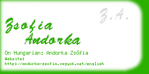 zsofia andorka business card